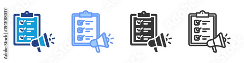 Campaign Planning icon set multiple style collection