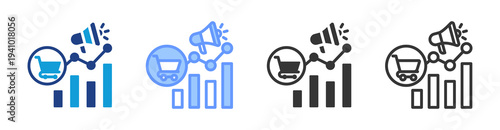 Market Trend icon set multiple style collection