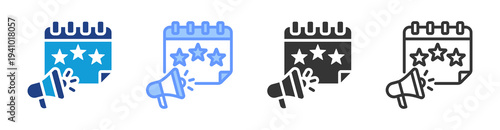 Event Marketing icon set multiple style collection