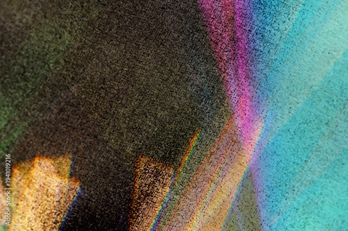 Abstract grainy prism light reflection colorful vintage  background ,leak overlay effect. Template, trend design, creative defocused effect .