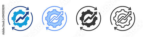 Workflow Optimization  icon set multiple style collection