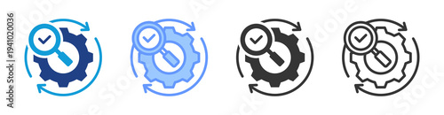 Process Control icon set multiple style collection