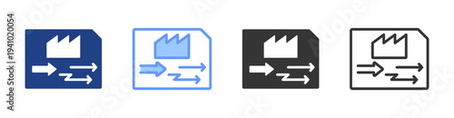 Value Stream Mapping  icon set multiple style collection