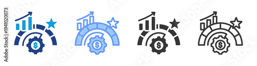 Performance Measurement icon set multiple style collection