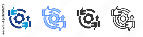 Process Feedback icon set multiple style collection