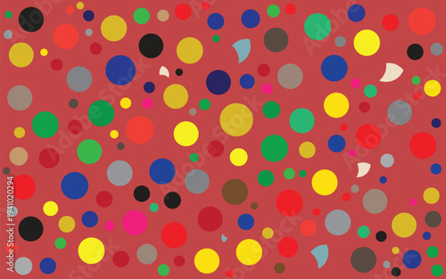 seamless pattern with colorful circles Blank Quilting Nitty Grittiest Dots Red Cotton Fabric 