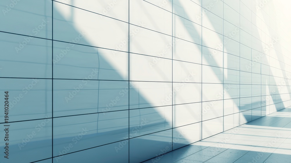 Obraz premium Modern Interior Wall with Natural Light and Abstract Shadow Patterns