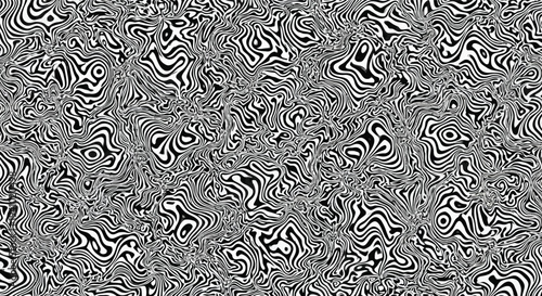 Black and white abstract pattern with swirling shapes