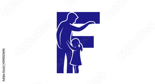 Father and Daughter Silhouette Illustration.