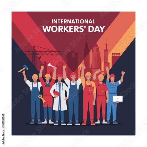 Global workers united celebrating labor rights, solidarity, dignity, equality on May Day
