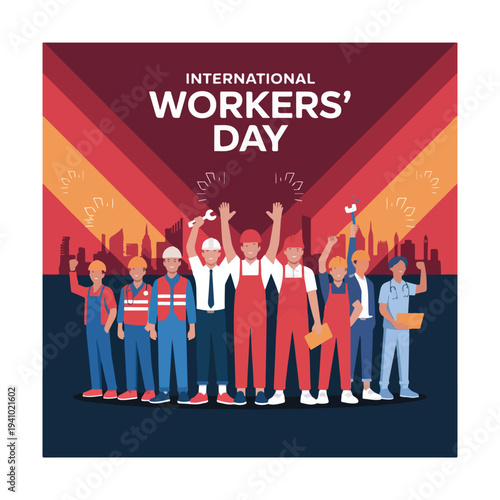 Global workers united celebrating labor rights, solidarity, dignity, equality on May Day
