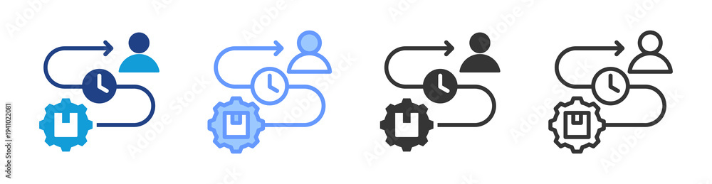 Obraz premium Lead Time Management icon set multiple style collection