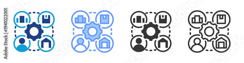 Vendor Management icon set multiple style collection