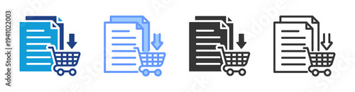 Purchase Requisition icon set multiple style collection