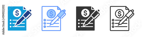 Request For Quotation icon set multiple style collection