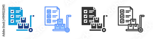 Procurement Planning icon set multiple style collection
