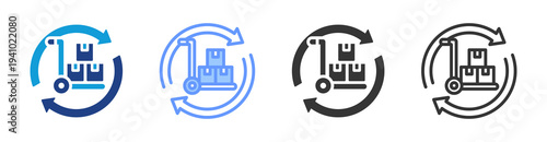 Procurement Cycle icon set multiple style collection