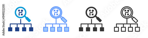Sourcing Strategy icon set multiple style collection