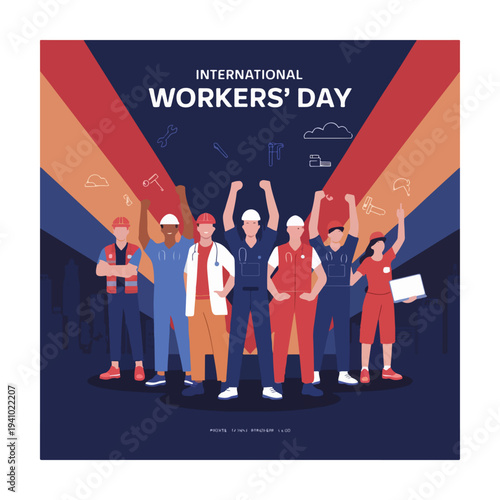 Global workers united celebrating labor rights, solidarity, dignity, equality on May Day
