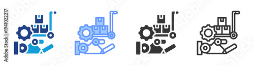 Procurement Automation icon set multiple style collection
