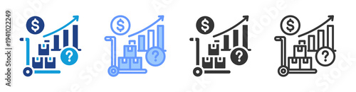 Procurement Forecasting icon set multiple style collection