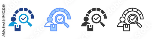 Supplier Performance Tracking icon set multiple style collection