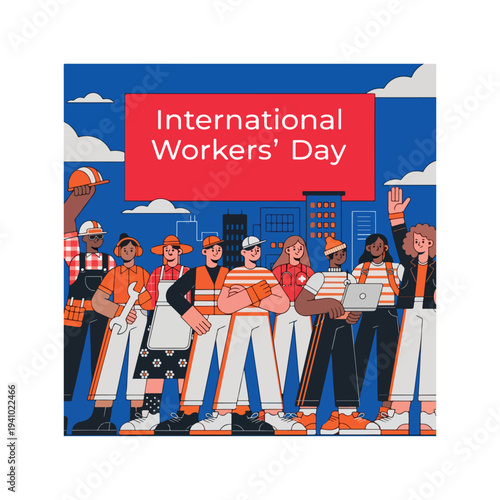 Global workers united celebrating labor rights, solidarity, dignity, equality on May Day
