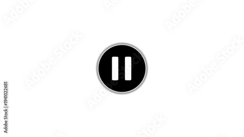 Black play button icon animation. 4k resolution.on a white background, with video animation.