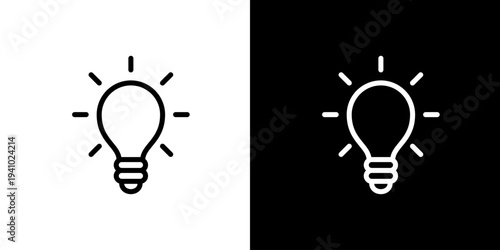 光っている電球のアイコン (ベクター)