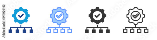 Quality Management System  icon set multiple style collection