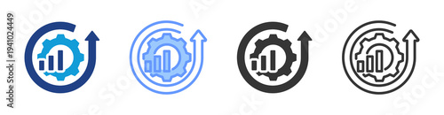 Process Improvement icon set multiple style collection