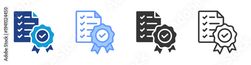 Quality Standard icon set multiple style collection