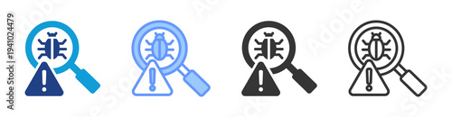 Defect Detection icon set multiple style collection