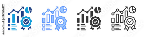 Quality Metrics icon set multiple style collection