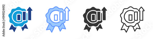 Quality Improvement icon set multiple style collection