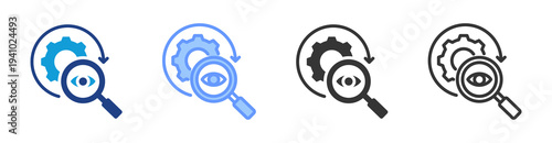 Inspection Process  icon set multiple style collection