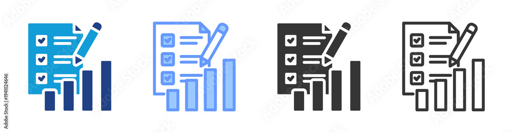Fototapeta premium Performance Evaluation icon set multiple style collection
