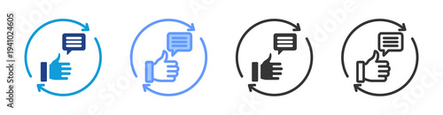 Continuous Feedback icon set multiple style collection