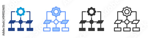 Process Mapping icon set multiple style collection