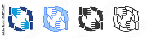 Feedback Loop icon set multiple style collection