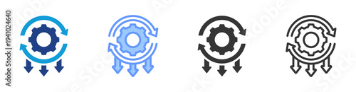 Rework Reduction  icon set multiple style collection