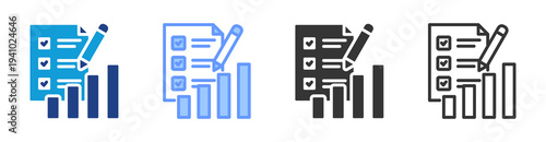 Performance Evaluation icon set multiple style collection