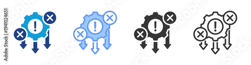 Error Reduction icon set multiple style collection
