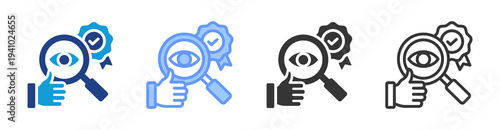 Quality Monitoring icon set multiple style collection