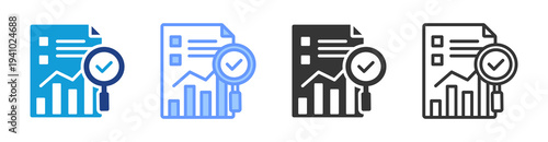 Auditing icon set multiple style collection