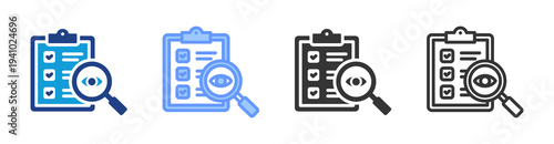 Inspection Standard  icon set multiple style collection