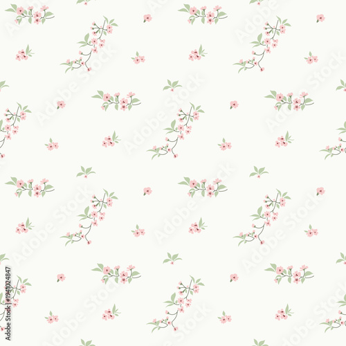 Flower pattern, ditsy Seamless floral pattern, small little flower background. Flower repeat pattern. fabric print,  surface design. Ditsy floral for home textile, wallpaper, fabric, fashion