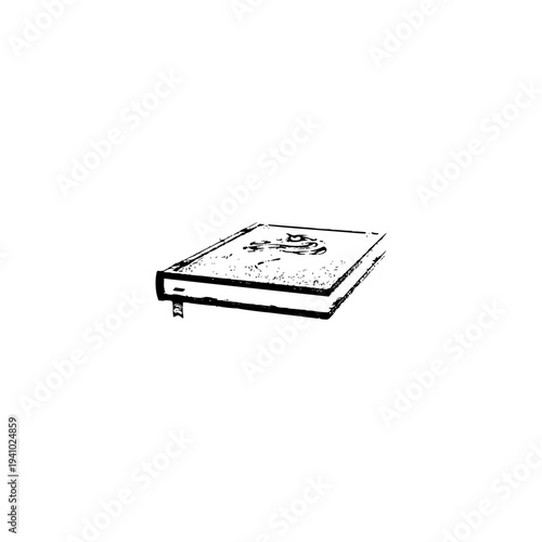 Old Book Silhouette Icon Isolated on White Background