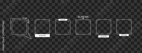 Scan me Frame. Mobile payment with phone camera Scan for QR code. Vector illustration in flat style.