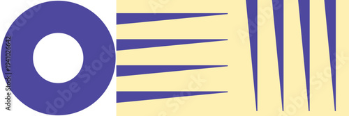 Blue and Yellow Abstract Sound Waves with Circle